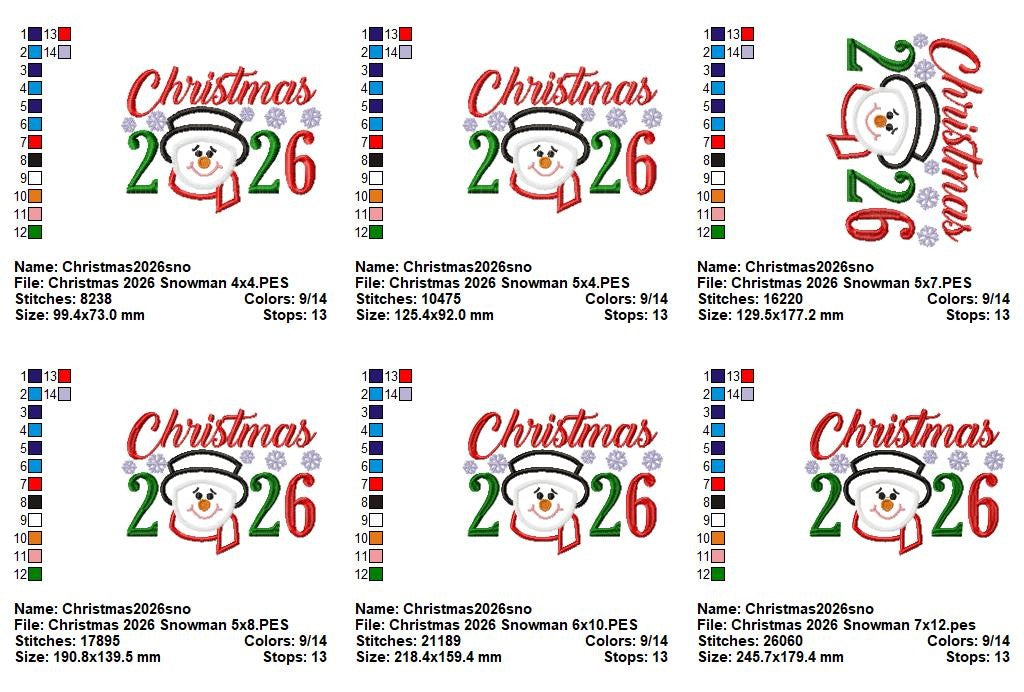 Snowman's Christmas 2026 - Appliqué - Machine Embroidery Design