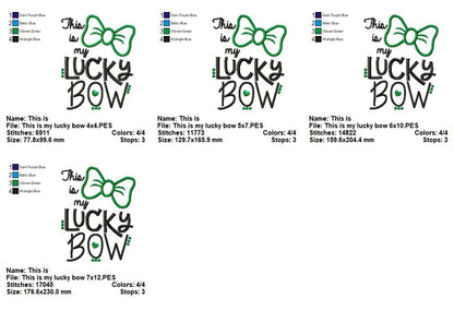 This is My Lucky Bow - Appliqué – Machine Embroidery Design