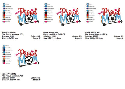 Proud Soccer Mom - Appliqué - Machine Embroidery Design
