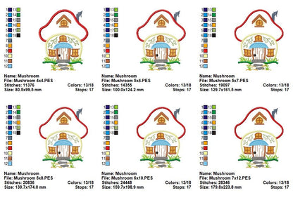Mushroom House 🏡🍄 – Applique - Machine Embroidery Design