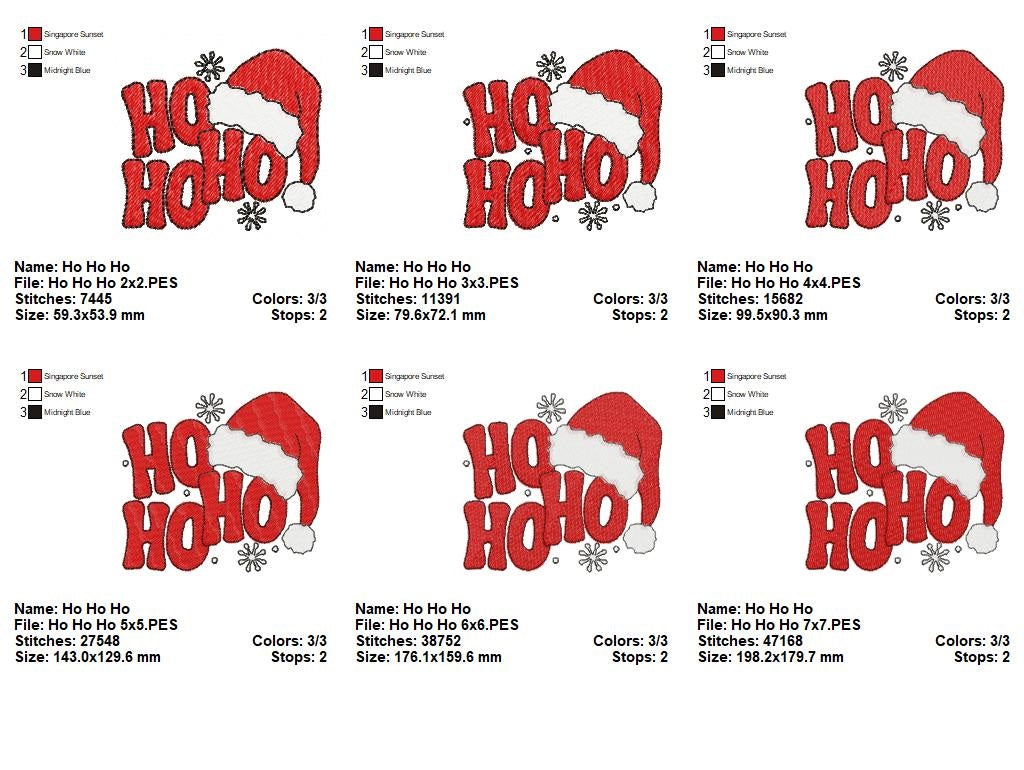 Merry Ho Ho Ho 🎅 – Fill Stitch – Machine Embroidery for Christmas Fun