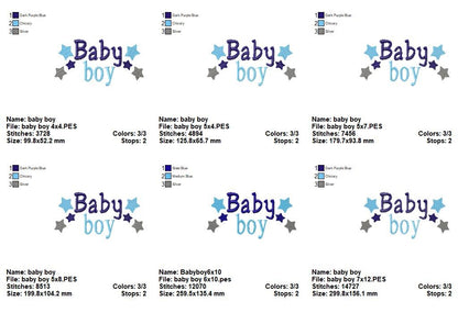 Baby Boy Stars – Fill Stitch – Machine Embroidery Design