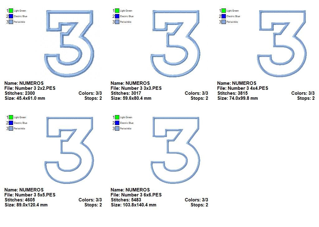 Numbers 0–9 Appliqué Set – Appliqué – Machine Embroidery Design