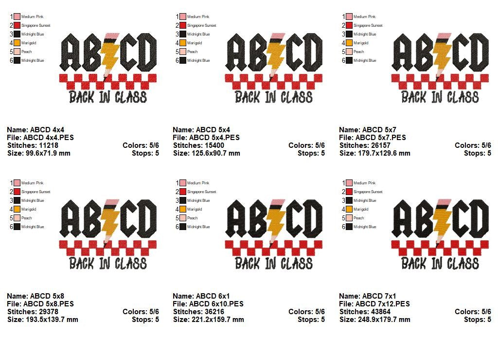 Rock Your School Year 🎸✏️ Back to Class -  Fill Stitch - Machine Embroidery Design