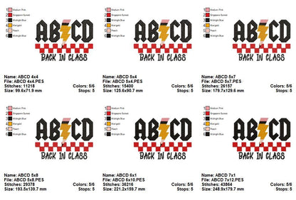Rock Your School Year 🎸✏️ Back to Class -  Fill Stitch - Machine Embroidery Design