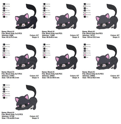 Sleepy Kitty - Fill Stitch – Machine Embroidery Design
