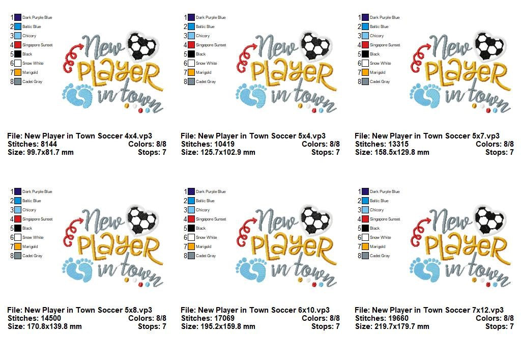 New Player in Town Soccer Baby - Appliqué – Machine Embroidery Design