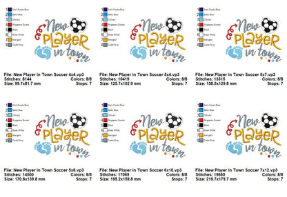 New Player in Town Soccer Baby - Appliqué – Machine Embroidery Design