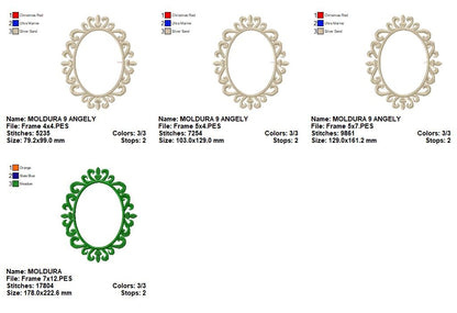 Charming Royal Oval Frame - Appliqué - Machine Embroidery Design