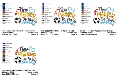 New Player in Town Soccer - Appliqué – Machine Embroidery Design