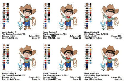 🌵 Western Kids Collection – Fill Stitch – Machine Embroidery Design
