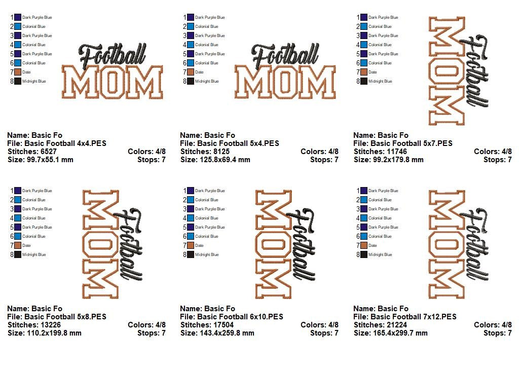 Sports Mom Appliqué Bundle – Appliqué – Machine Embroidery Design