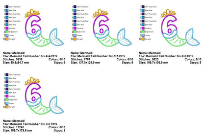 Mermaid Number Six - Appliqué – Machine Embroidery Design