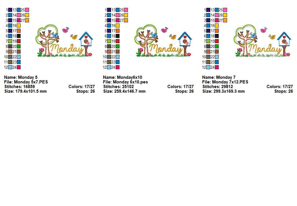 Sweet Days Garden - Applique - Machine Embroidery Design
