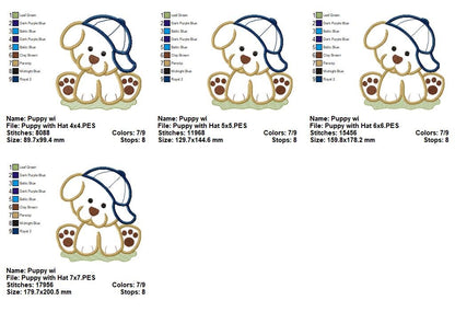 Playful Puppy Boy - Appliqué - Machine Embroidery Design