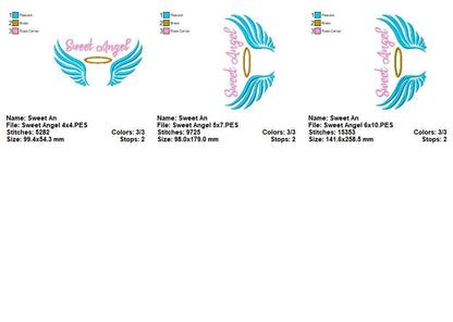 Sweet Angel – Satin Stitch – Machine Embroidery Design