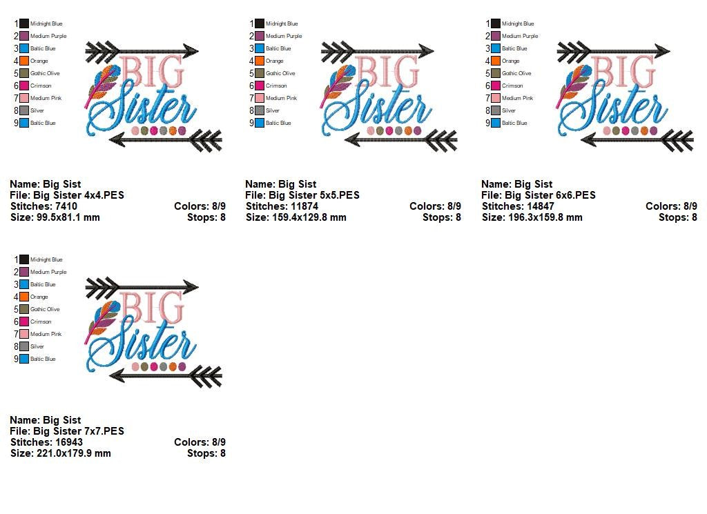 Big Sister – Fill Stitch – Machine Embroidery Design