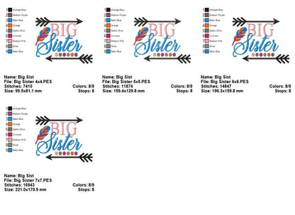 Big Sister – Fill Stitch – Machine Embroidery Design