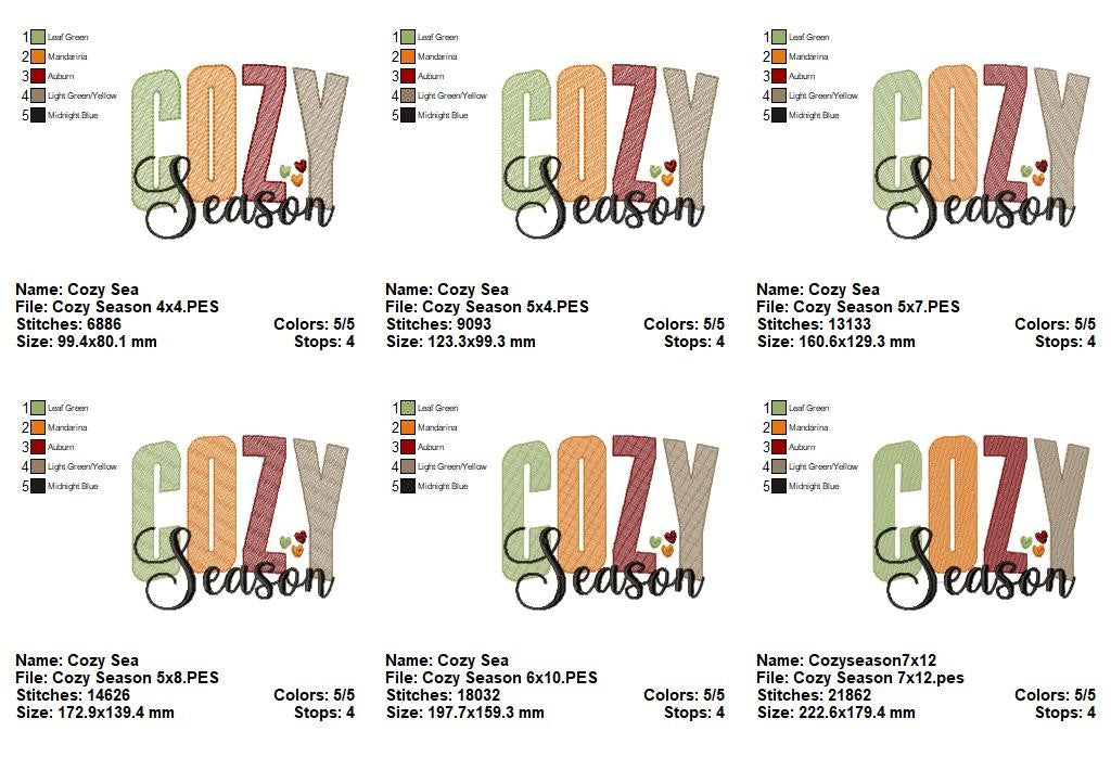 🍁 Fall Vibes Quote Set – Sketch Stitch – Machine Embroidery Design