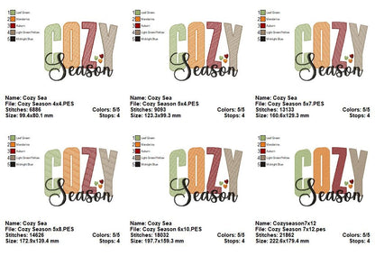 🍁 Fall Vibes Quote Set – Sketch Stitch – Machine Embroidery Design