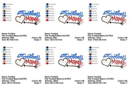Football Mama - Appliqué - Machine Embroidery Design