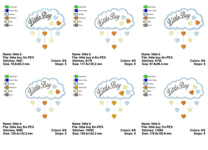 Little Clouds of Love - Applique - Machine Embroidery Design