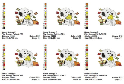 Cozy Fall Puppy Hug – Fill Stitch – Machine Embroidery Design