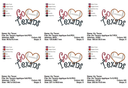 Go Texans - Appliqué – Machine Embroidery Design