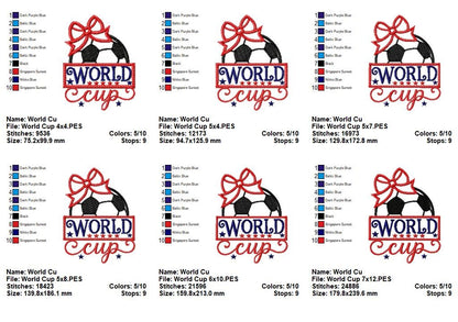 Patriotic World Cup - Appliqué - Machine Embroidery Design
