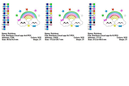 Rainbow Cloud - Machine Embroidery Design