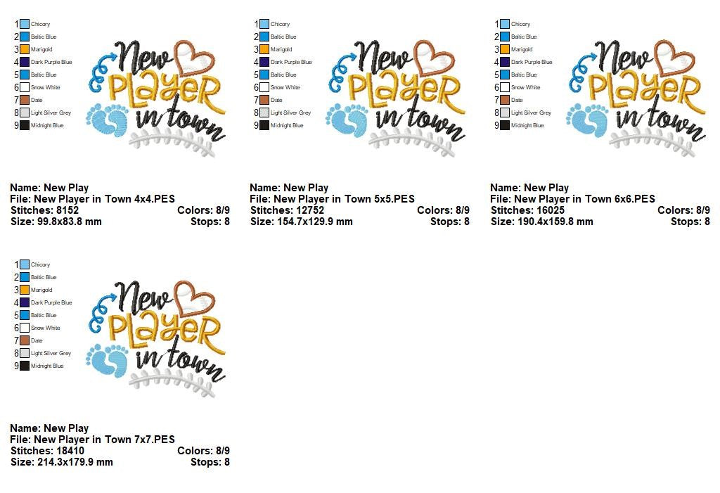 New Player in Town - Appliqué - Machine Embroidery Design