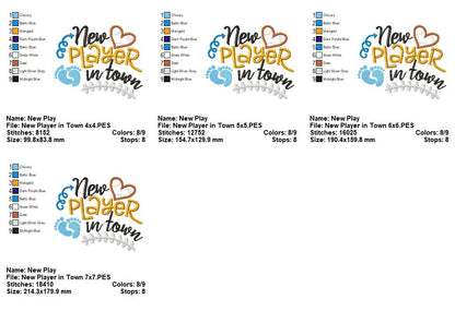 New Player in Town - Appliqué - Machine Embroidery Design