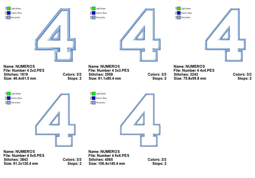 Numbers 0–9 Appliqué Set – Appliqué – Machine Embroidery Design