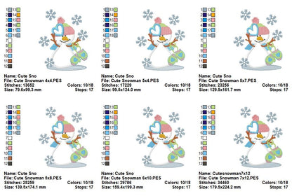 ❄️ Snowman with Mittens ❄️ – Applique - Machine Embroidery Design