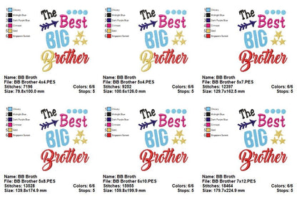 The Best Big Brother – Fill Stitch – Machine Embroidery Design