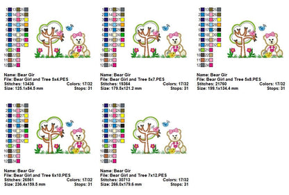 Sweet Bear Garden Friends - Applique - Machine Embroidery Design