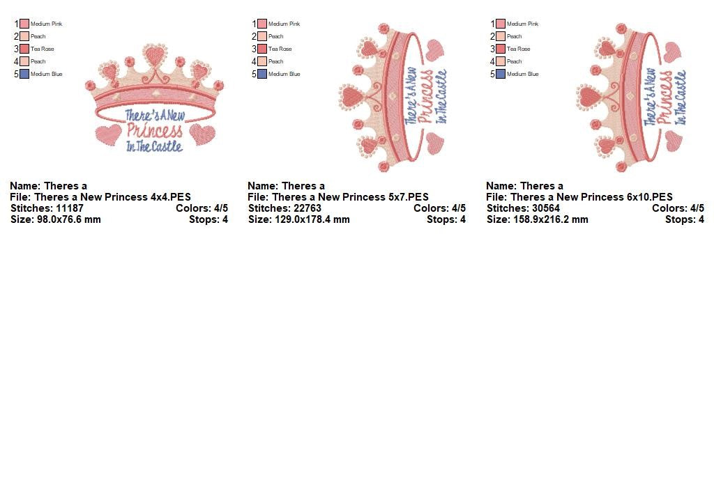 There’s a New Princess – Fill Stitch – Machine Embroidery Design