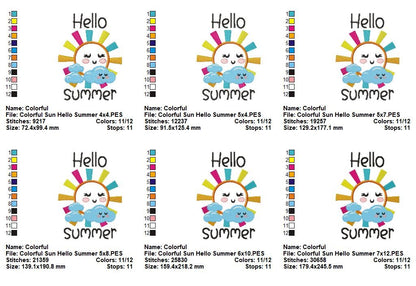 Hello Summer Sunshine - Appliqué - Machine Embroidery Design