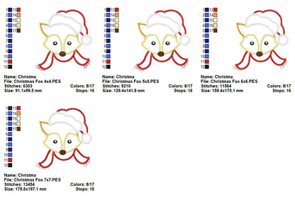 Frosty Little Christmas Fox - Appliqué - Machine Embroidery Design