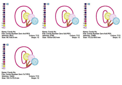 Sweet Candy Zero - Appliqué - Machine Embroidery Design