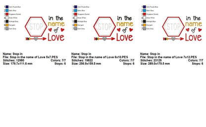Stop in the Name of Love Applique – Appliqué - Machine Embroidery Design
