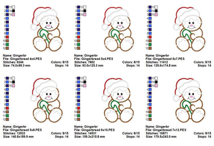 Sweet Santa Gingerbread - Appliqué - Machine Embroidery Design