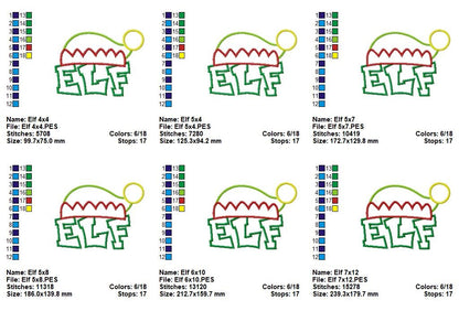 Festive Elf Letters - Appliqué - Machine Embroidery Design