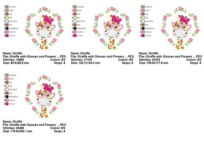 Fancy Giraffe Collection - Fill & Sketch Stitch - Machine Embroidery Design