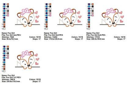 Fox Sweet Peeker - Appliqué - Machine Embroidery Design