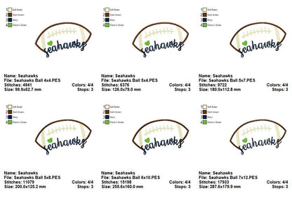 Seahawks – Satin Stitch – Machine Embroidery Design