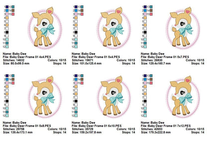 Sweet Baby Deer Collection - Appliqué - Machine Embroidery Design