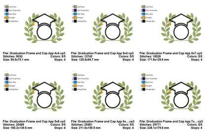Graduation Laurel Frame - Appliqué – Machine Embroidery Design