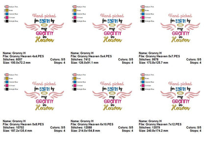 Hand Picked for Earth by My Granny - Satin Stitch - Machine Embroidery Design