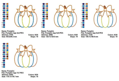 Sweet Patchwork Pumpkin – Zigzag Applique – Machine Embroidery Design